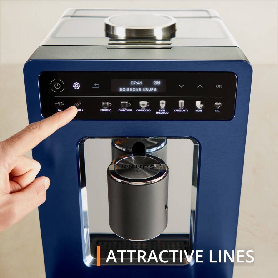 Automata kávéfőzők KRUPS Evidence Wilmotte EA89W410 Kék/Fekete