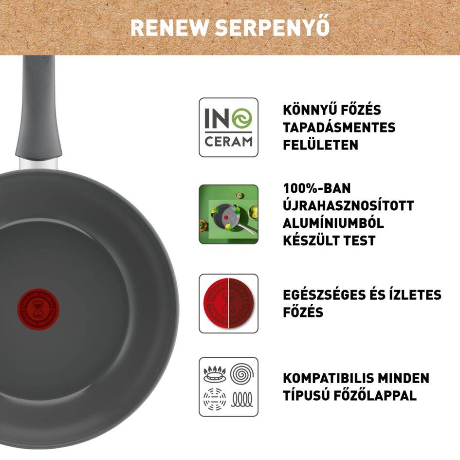 Wok serpenyő Tefal Renewal C4261943 28 cm Kerámia