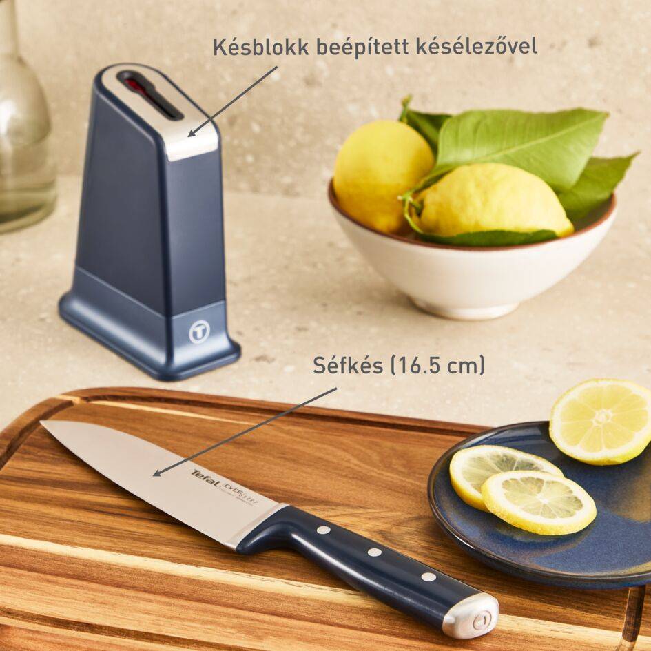 Tefal EverSharp önélező séfkés és késblokk beépített élezőfunkcióval, K297S244