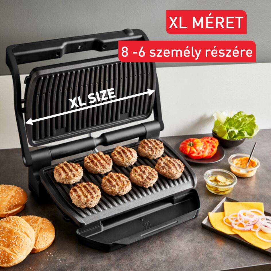 Intelligens elektromos kontaktgrill Tefal OptiGrill+ XL GC727810