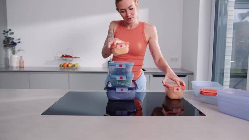 N1230210, 5 darabos ételtároló doboz készlet, oneClick, Tefal, kék