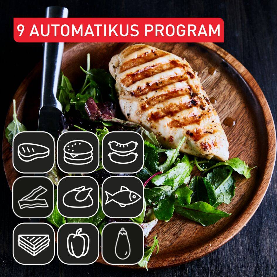 Intelligens elektromos kontaktgrill Tefal OptiGrill+ XL GC727810