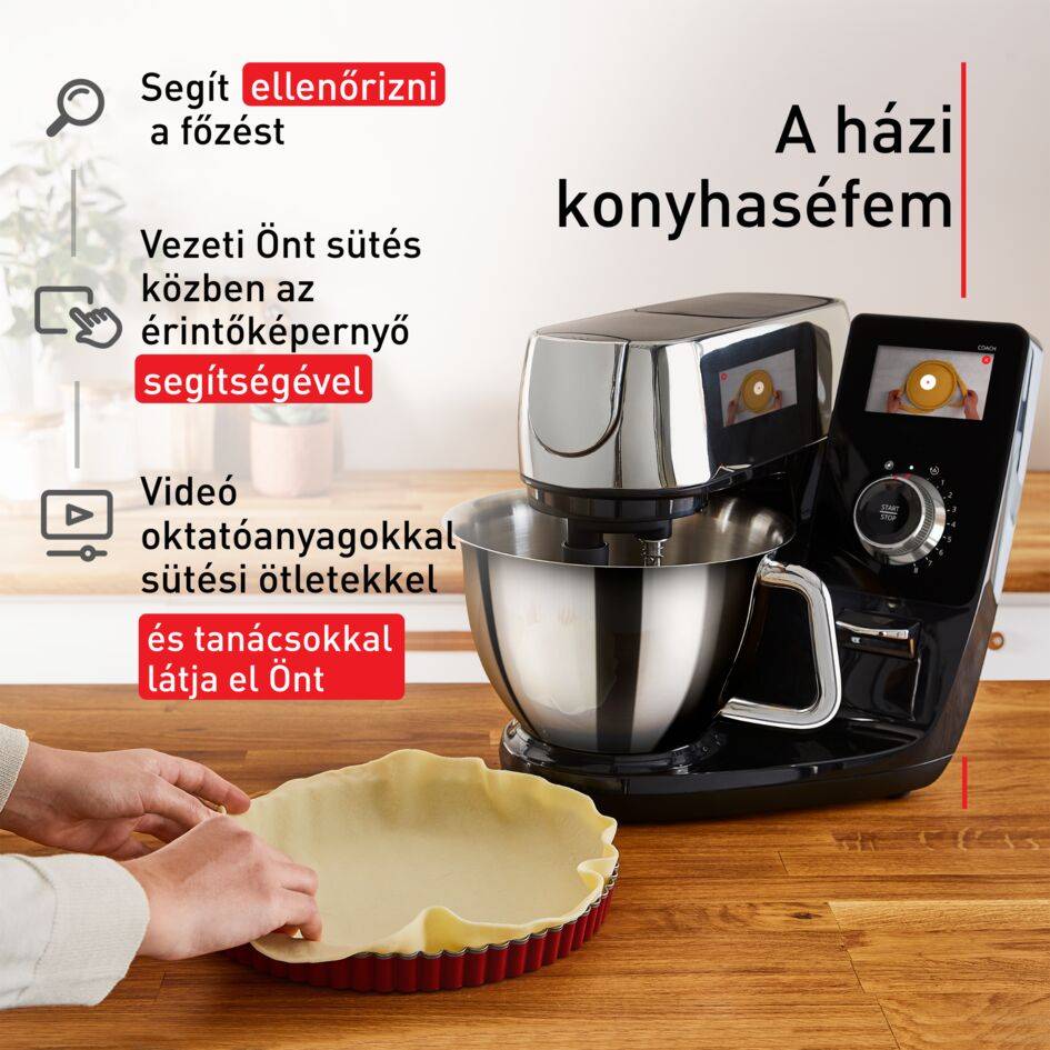 Konyhai robotgép Tefal i-Coach Touch, mérleggel QB951838 fekete/ezüst
