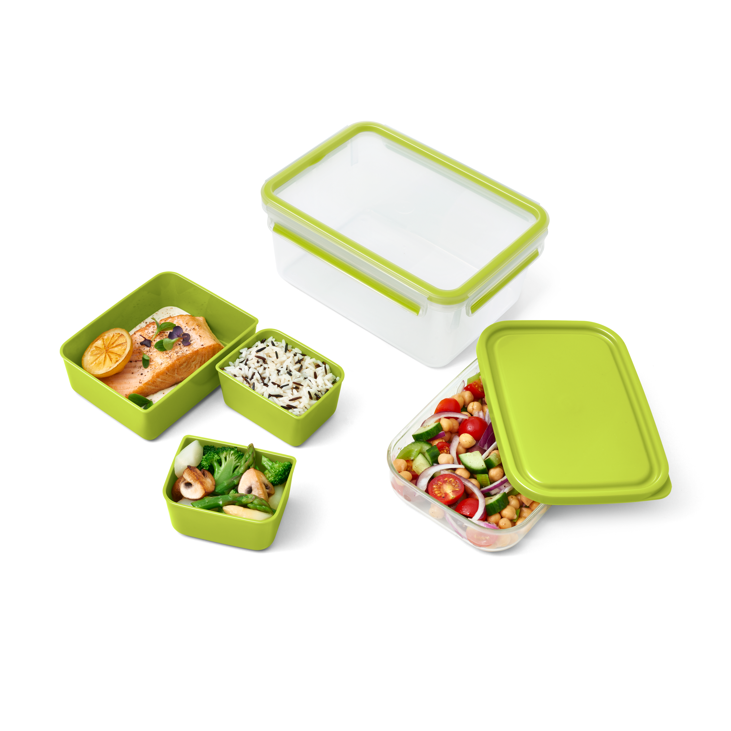 Tárolódoboz Tefal Master Seal To Go XL belső tálakkal N1071610 Négyszögletű 2,3 l