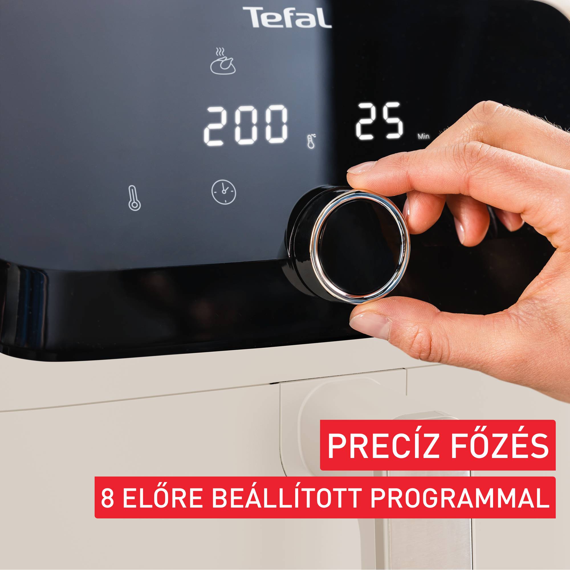 Tefal Easy Fry Mega, 7,5 l, EY855AE0, krémszínű