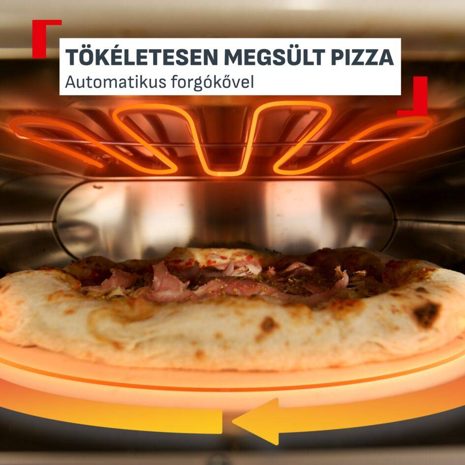 JM600TE0 Pizza Pronto elektromos kültéri pizzasütő, Tefal, vörösesbarna