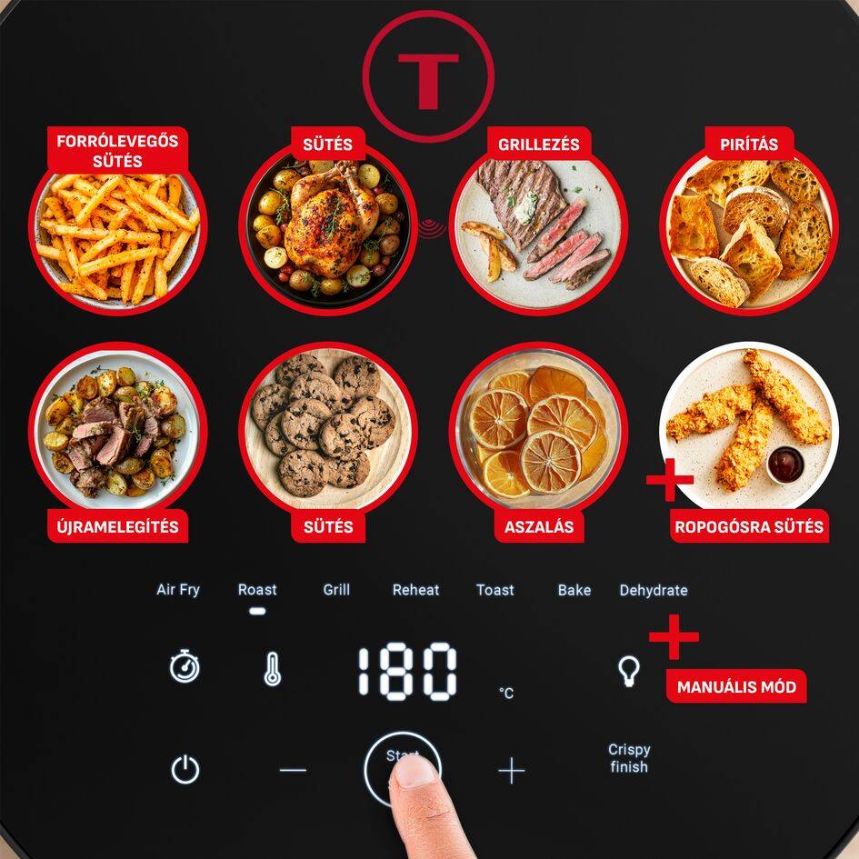 EY832HE0, Tefal EASY FRY INFRARED forrólevegős fritőz, 7 l, sötétszürke