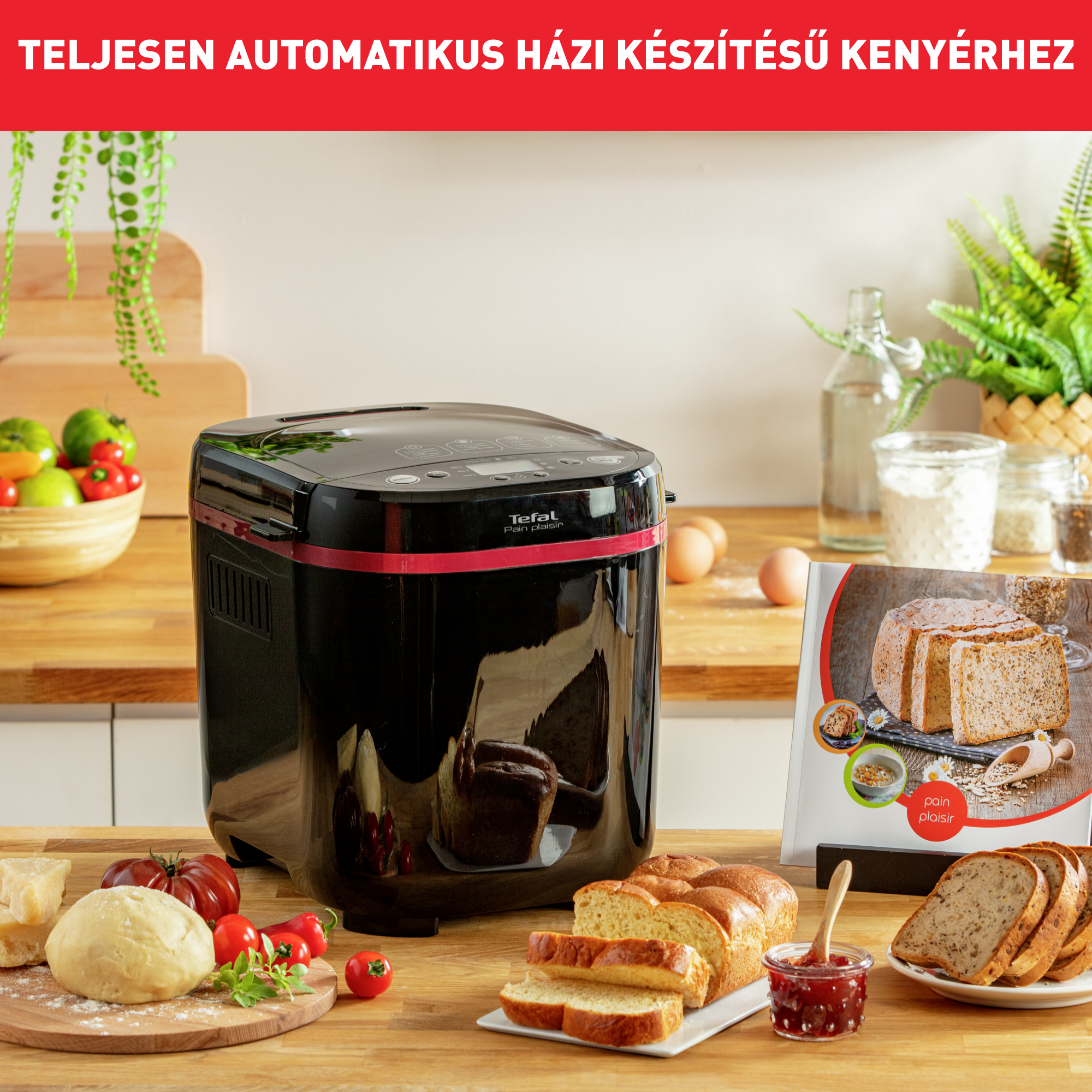 Kenyérsütő Tefal Pain Plaisir PF220838 Piros/Fekete