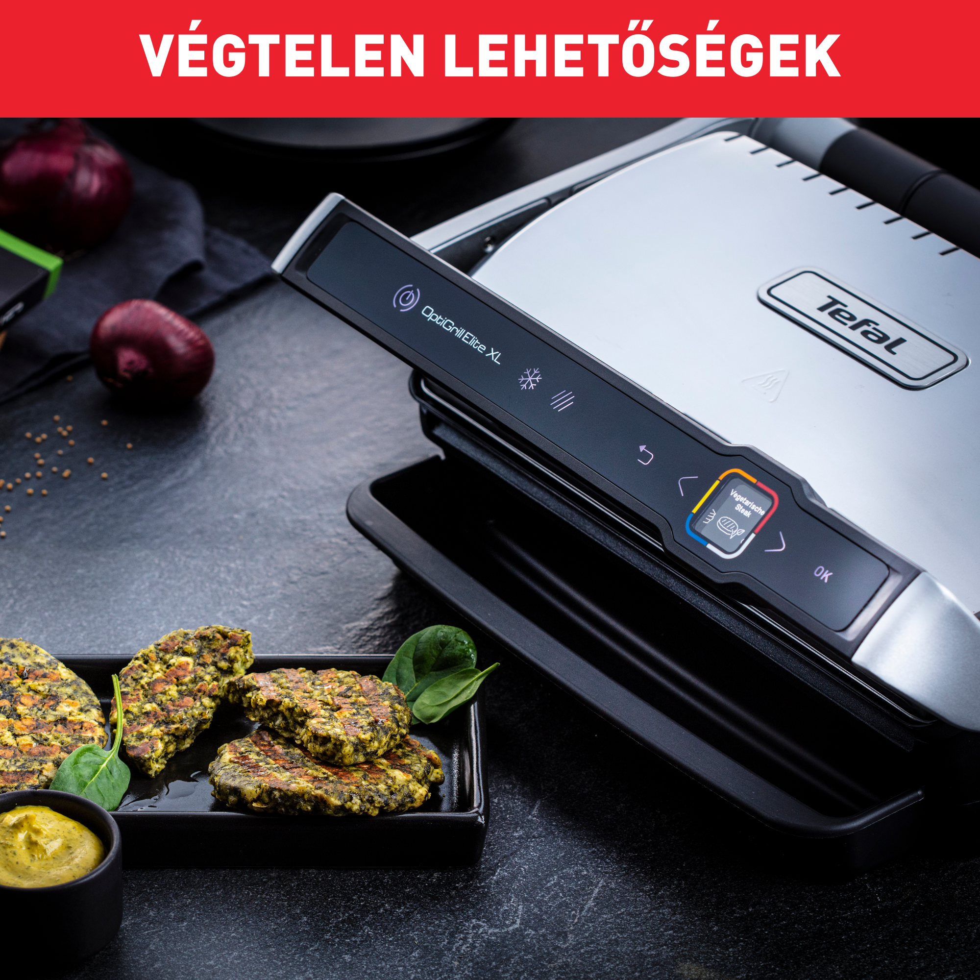 Elektromos grill Tefal OptiGrill Elite XL GC760D30 Ezüst/Fekete
