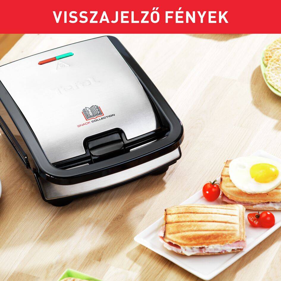 Tefal szendvicssütő Snack Collection SW852D12 Rozsdamentes/Fekete