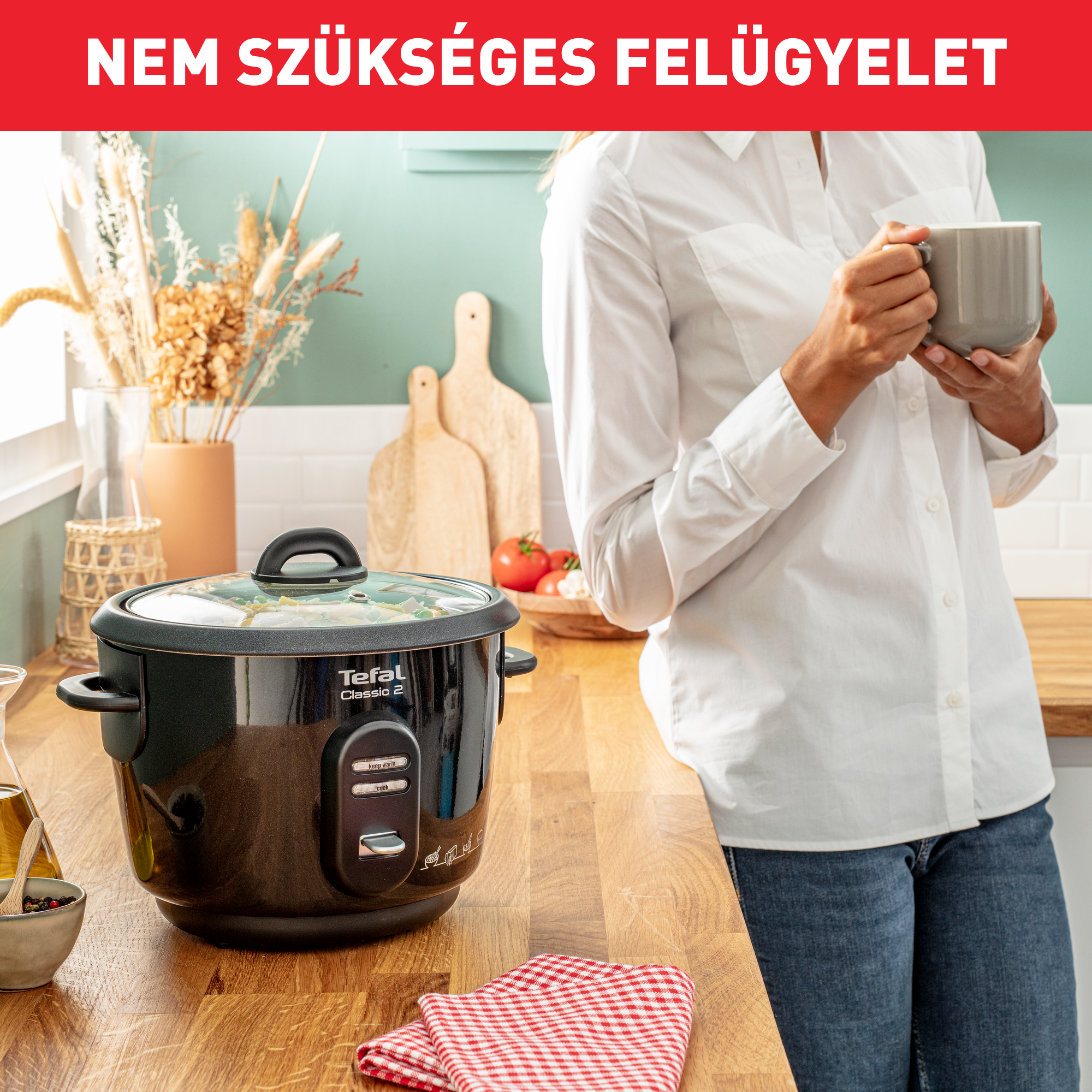 Tefal Rizsfőző Classic 6 adag RK102811 Fekete
