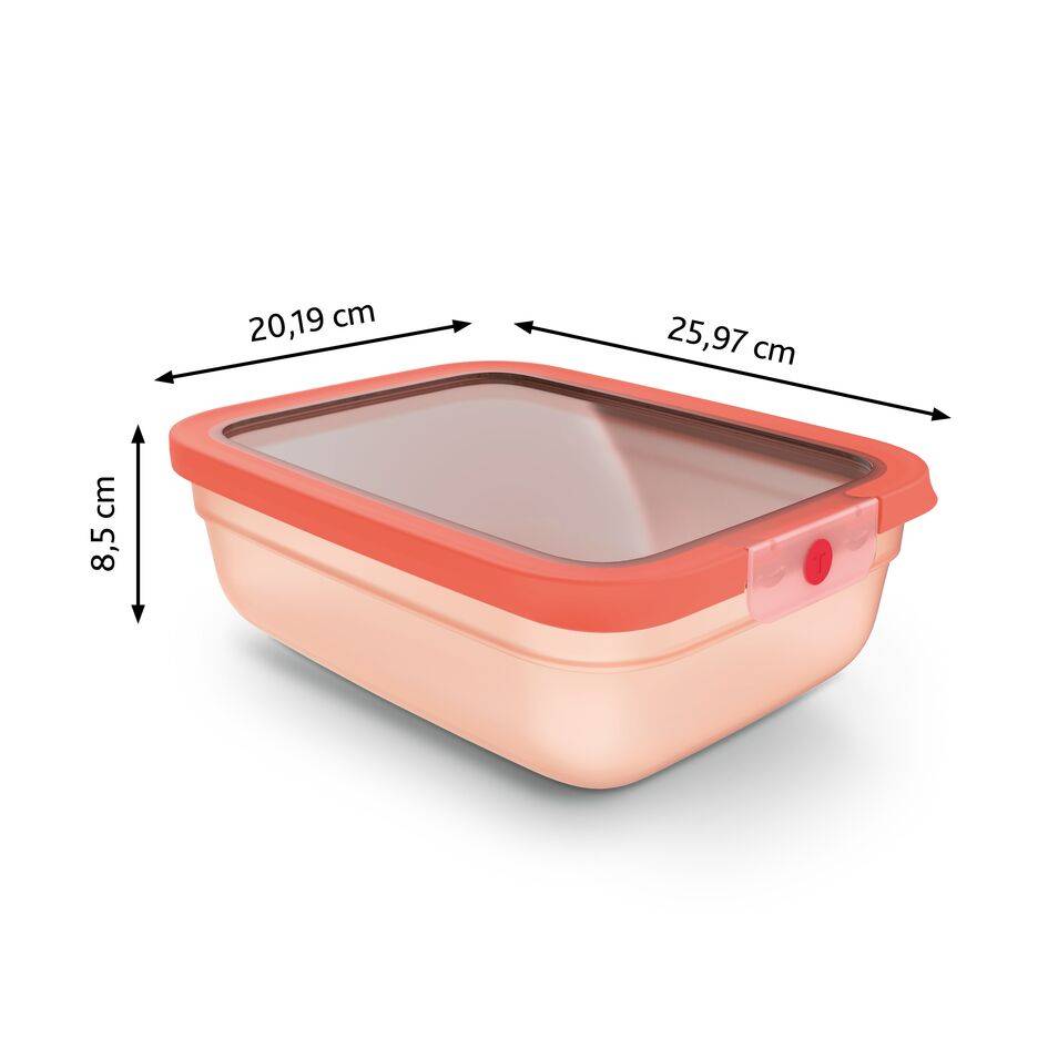 N1211410 oneClick élelmiszer-tároló Tefal téglalap alakú 2,3 l narancssárga