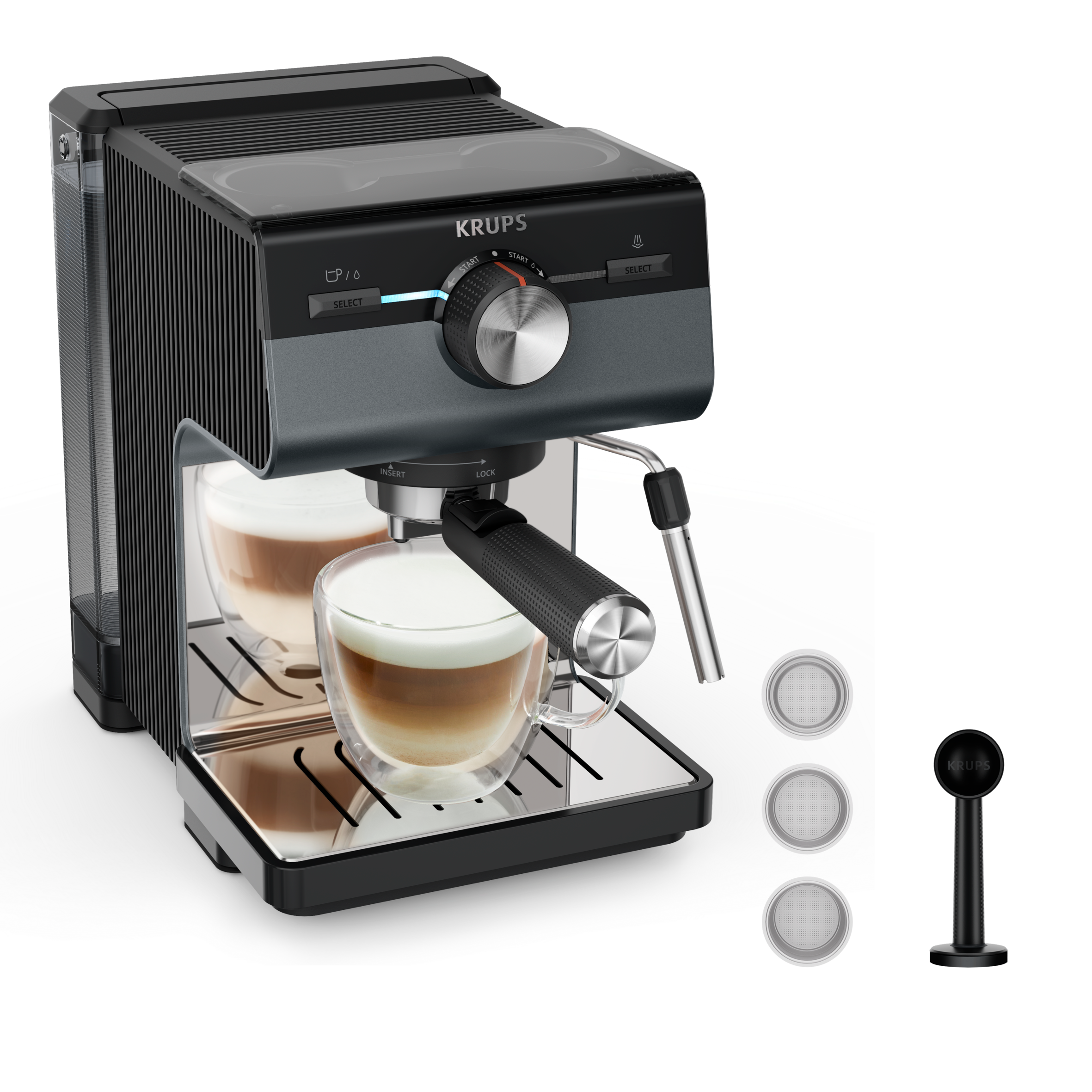 Karos kávéfőző KRUPS Authentic+ XP384G10 sötétszürke