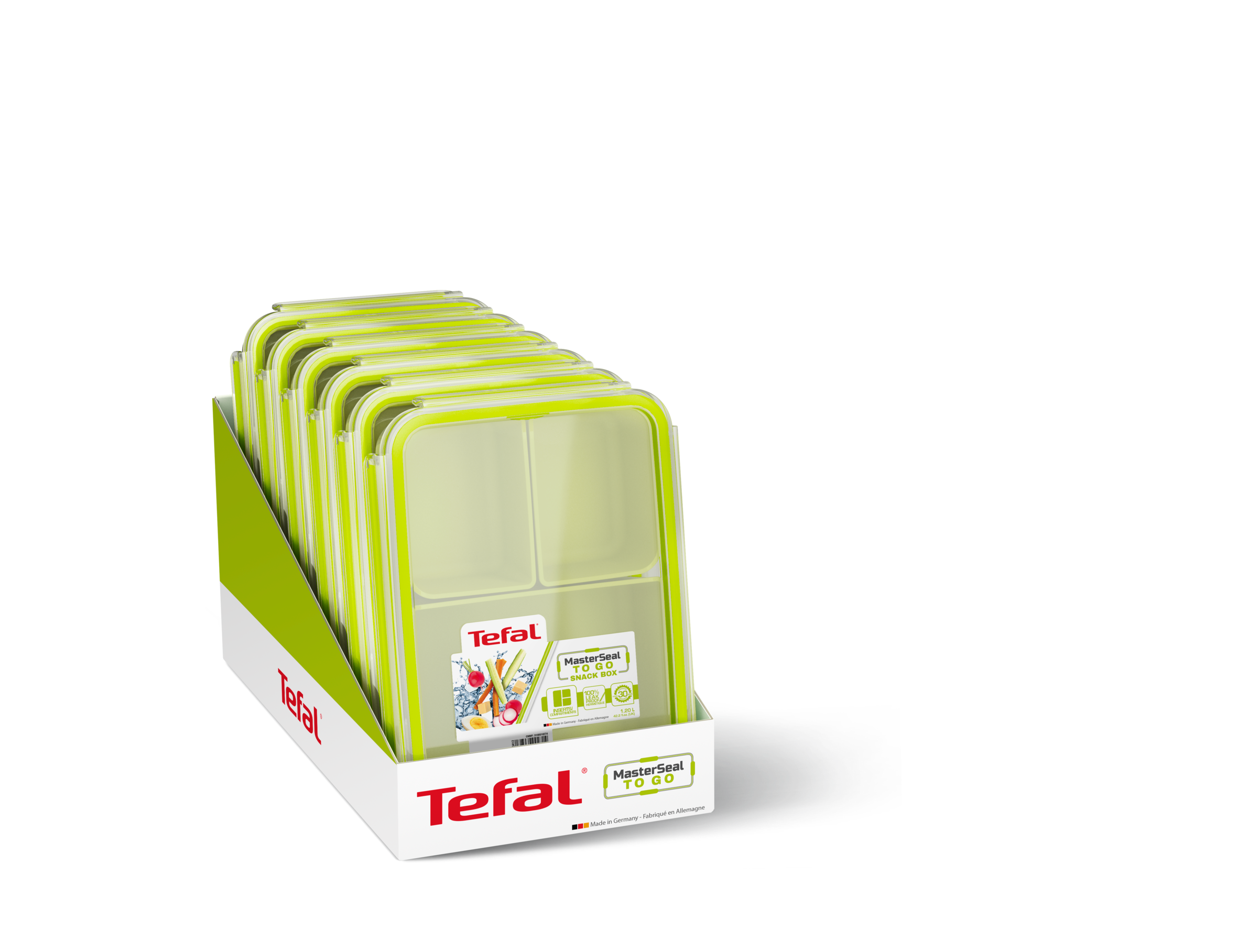 Tárolódoboz Tefal Master Seal To Go belső tálakkal K3100412 Négyszögletű 1,2 l