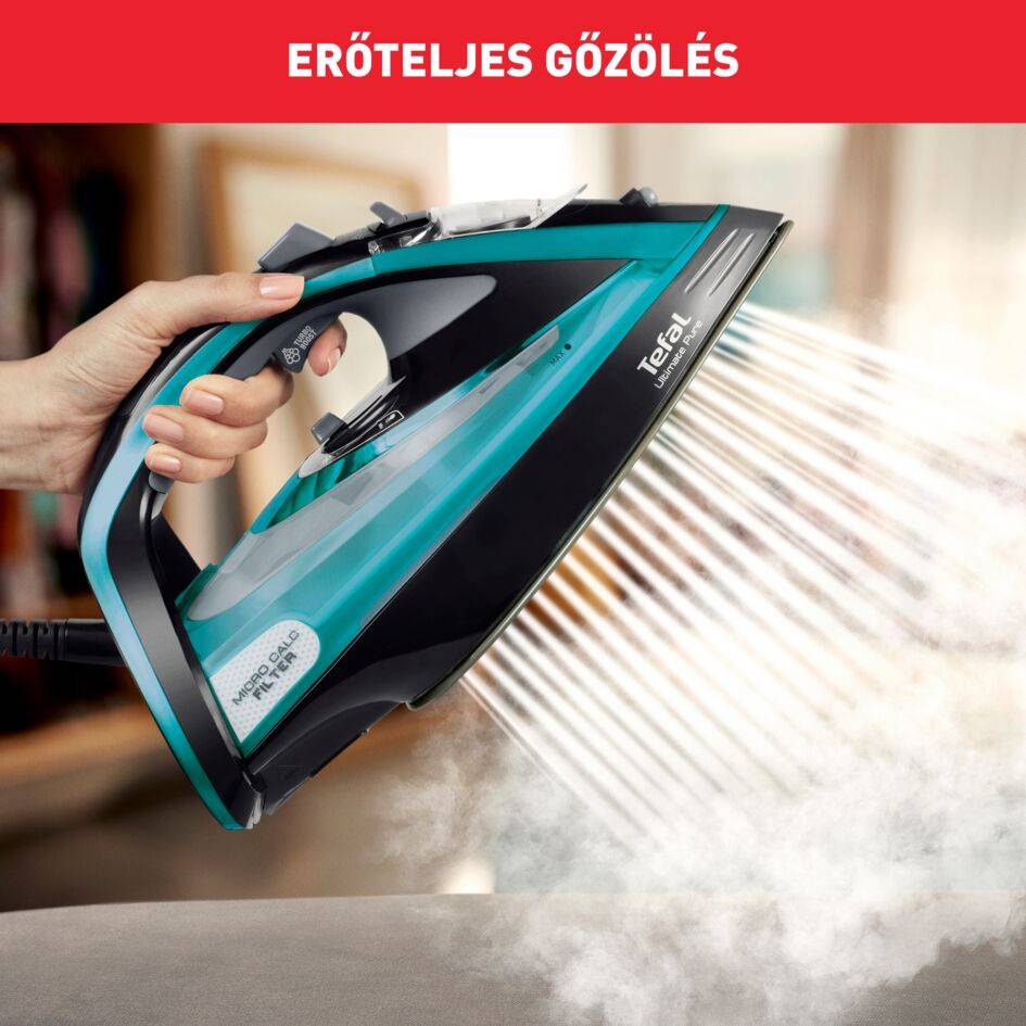 Gőzölős vasaló Tefal Ultimate Pure FV9844E0 Cián/Fekete