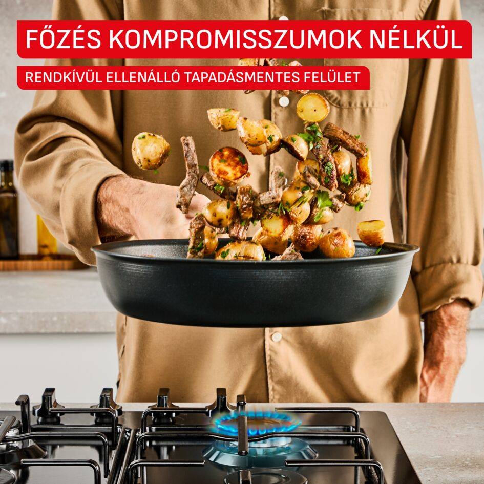 G3261953 Excellence tapadásmentes wokserpenyő, Tefal, 28 cm