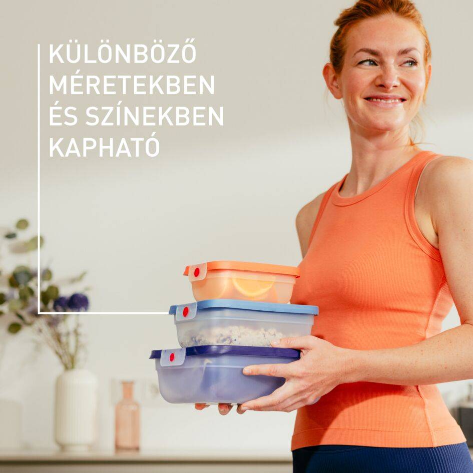 N1230210 oneClick élelmiszer-tároló dobozok Tefal 3 darabos szett kék