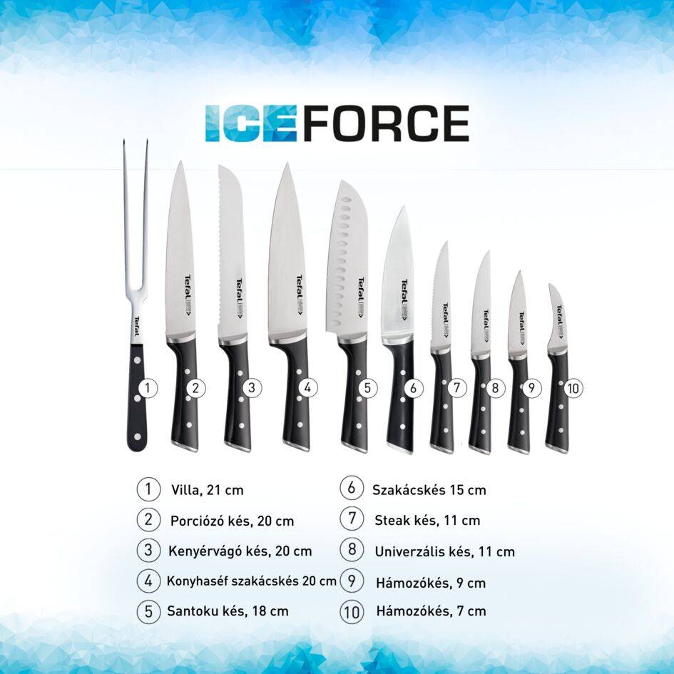 Késkészletek Tefal Ice Force K232S574 5 db-os + késtartó