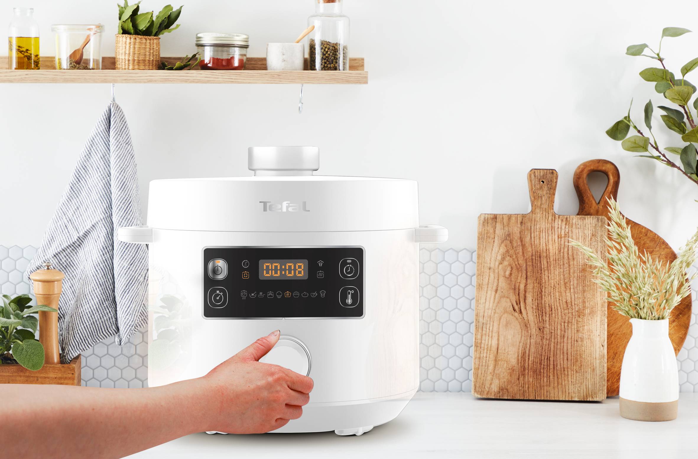 Többfunkciós elektromos kukta Tefal Turbo Cuisine CY754130 Fehér