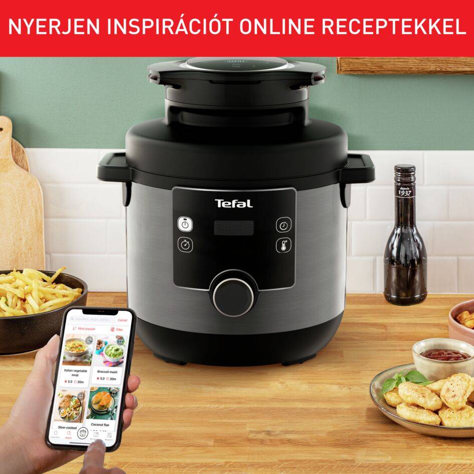 Többfunkciós elektromos kukta/Airfryer Tefal Turbo Cuisine & Fry CY778830 Fekete