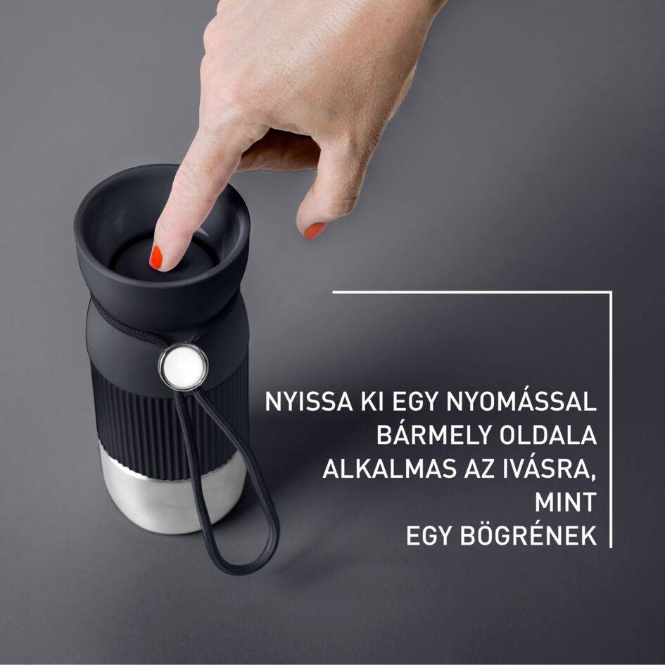 N2191310 Tefal BeYou utazó termobögre, fekete, 0,36 l