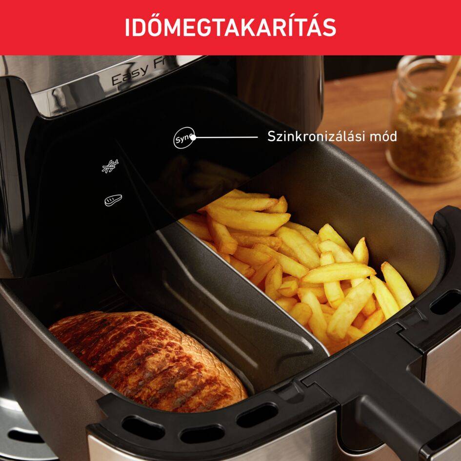 Forrólevegős fritőz Tefal Easy Fry & Grill 2az1-ben XXL EY801D15 Rozsdamentes/Fekete