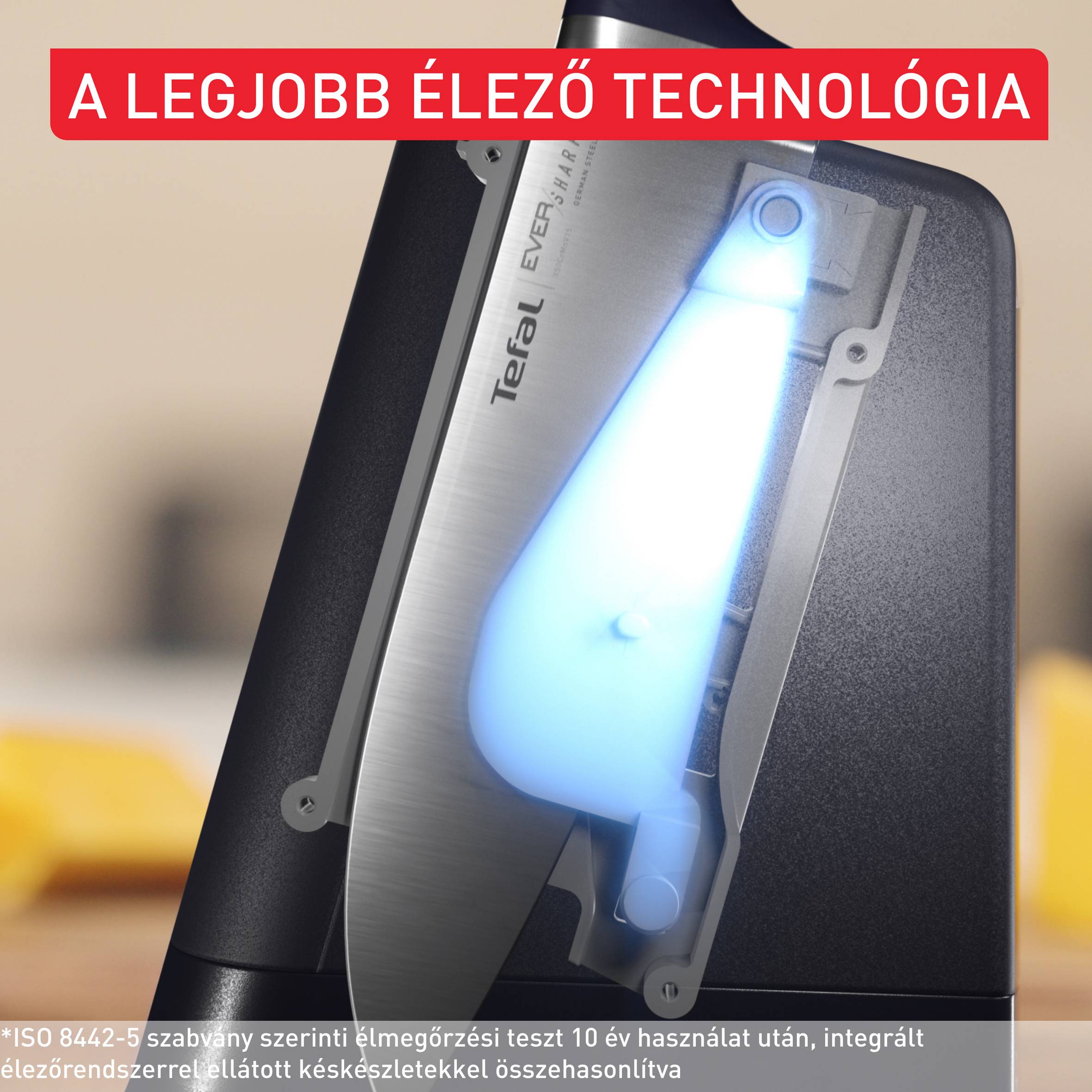 Tefal EverSharp önélező séfkés és késblokk beépített élezőfunkcióval, K297S244