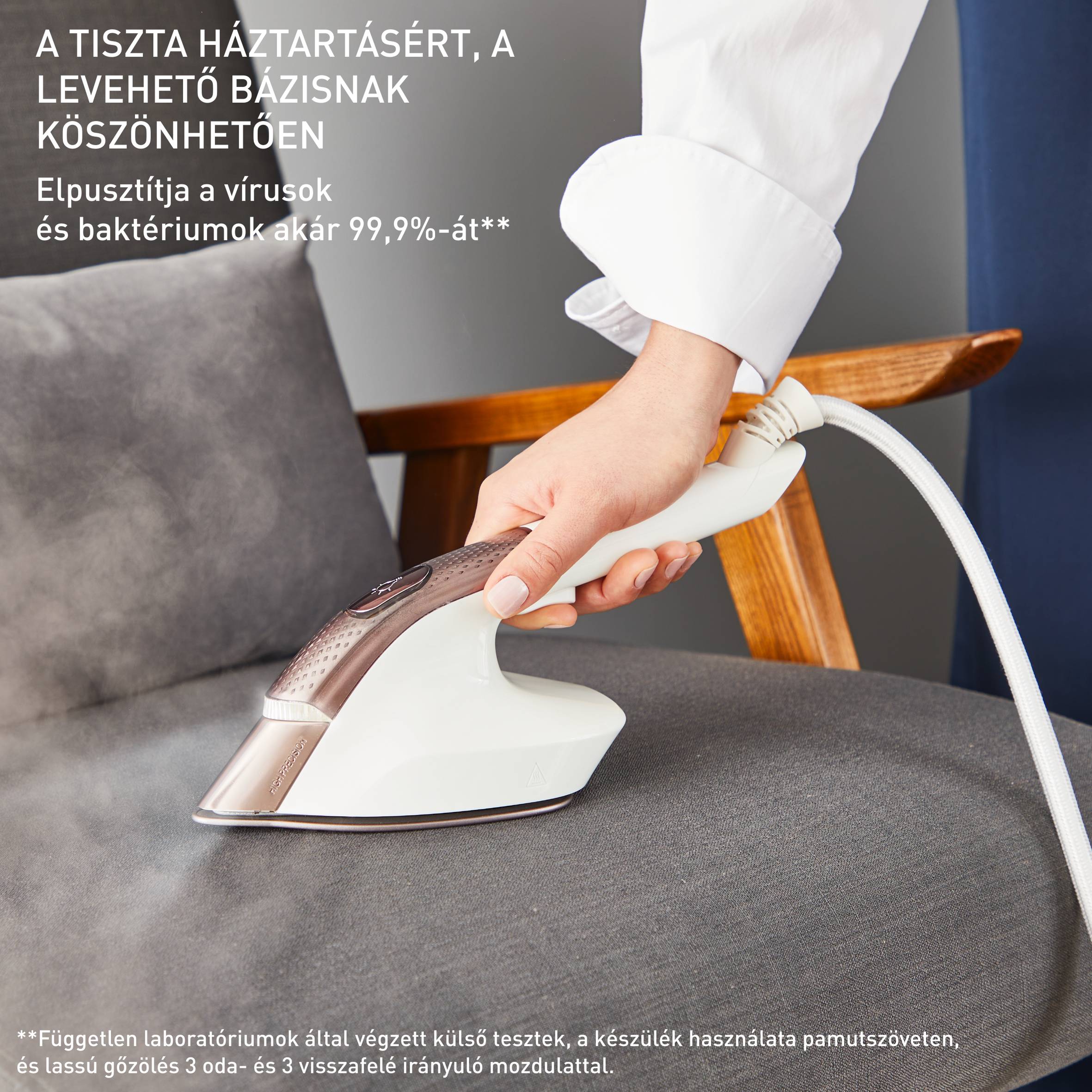 Sokoldalú gőzölés és vasalás egyben Tefal IXEO Vision QT1811E0 Fehér