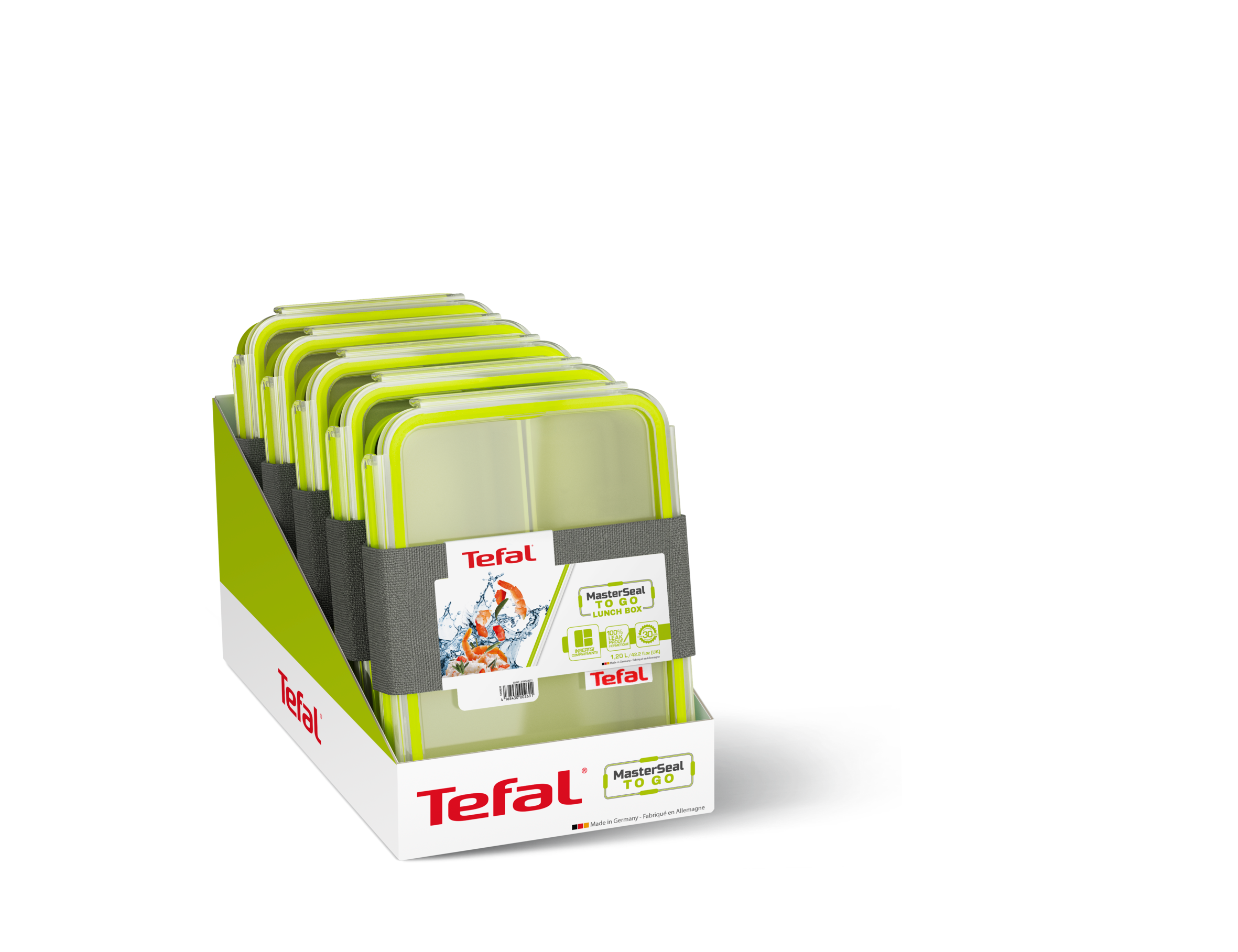 Tárolódoboz Tefal Master Seal To Go ebédre K3100212 Négyszögletű 1,2 l