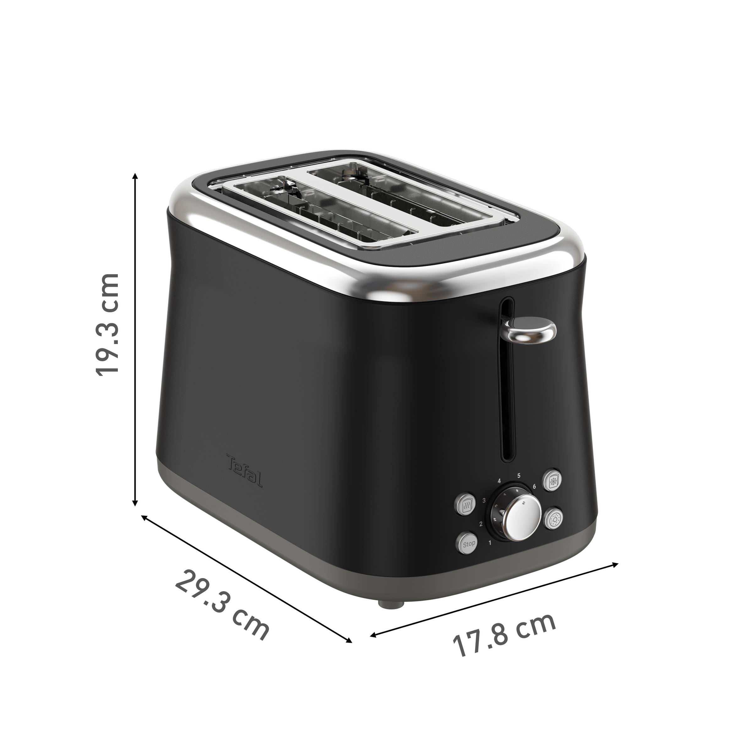 Tefal Collection retro kenyérpirító rozsdamentes acél fekete TT7208E0