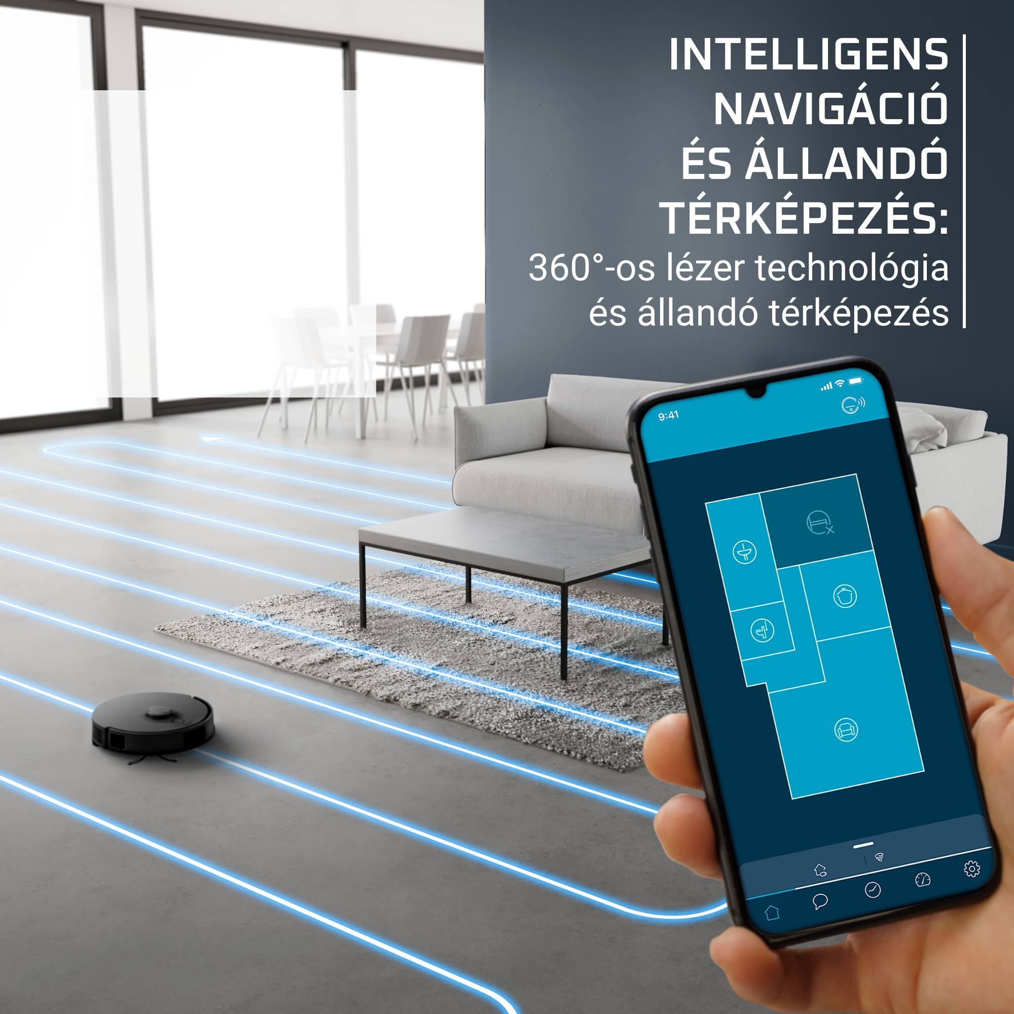 Robotporszívó Rowenta X-Plorer S135 Detect 5000 PA RR91C5WH