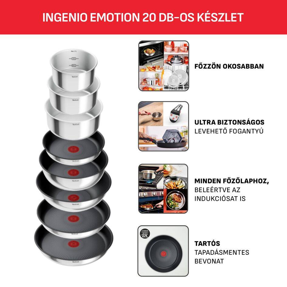 Edényszett Tefal Ingenio Emotion L897SJ04 20 db-os