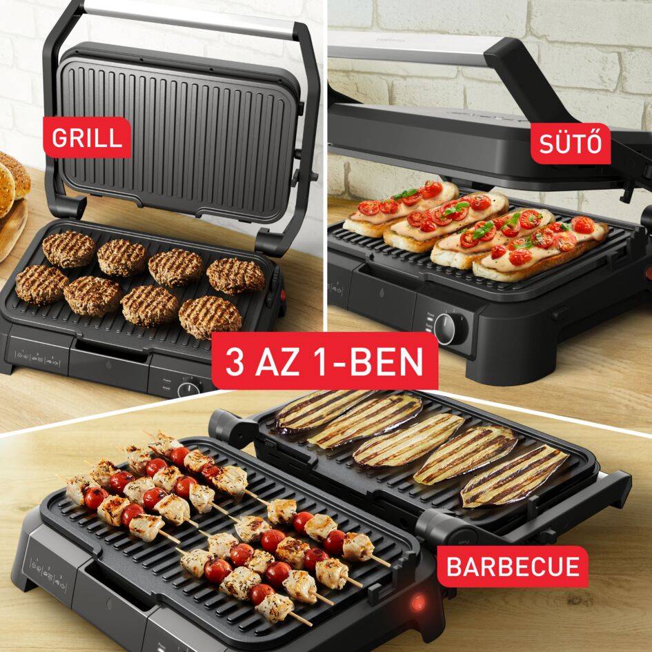 Kontakt grill Tefal SuperGrill 3 az 1-ben XL GC520DE0 Rozsdamentes acél