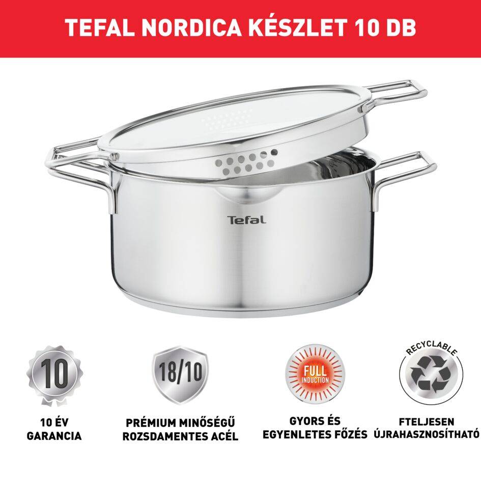 Edényszett Tefal Nordica H852SA55 10 db-os
