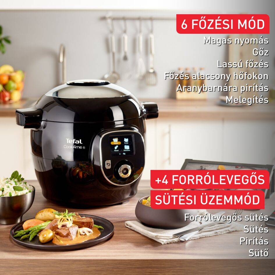 CY85XF2 Tefal Cook4Me+ okos multifunkciós edény fedővel, fekete