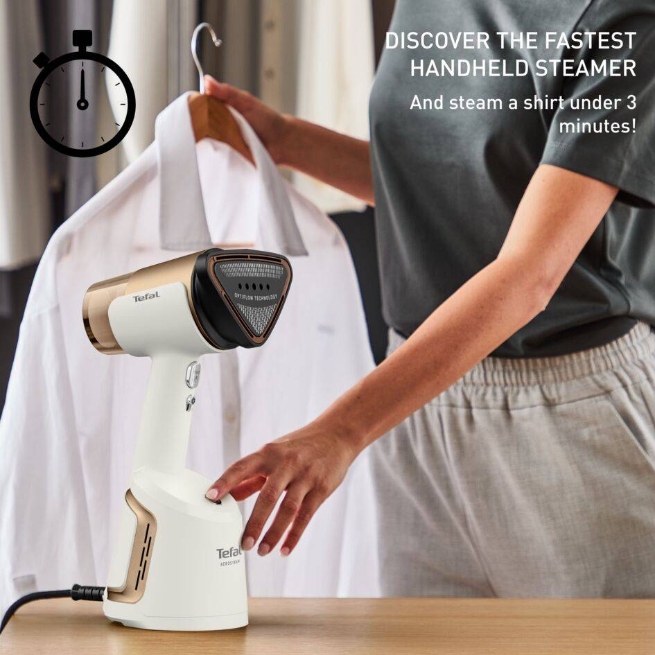 Tefal AeroSteam 2 az 1-ben kézi gőzölő és vasaló szívófunkcióval DT9820F0 Fehér/arany