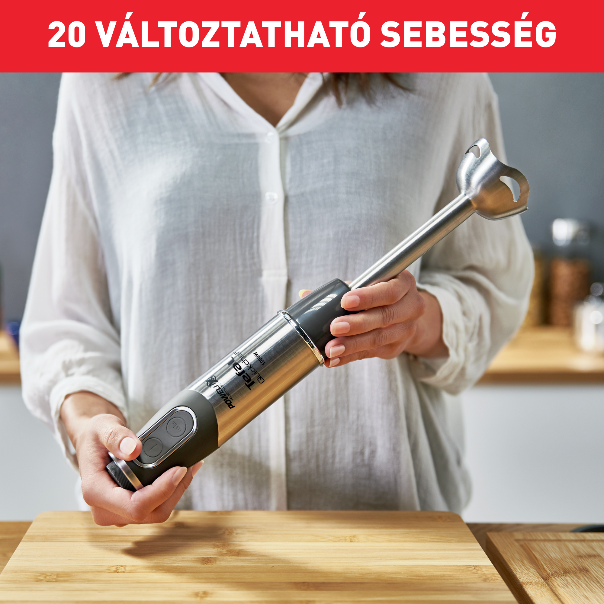 Botmixer Tefal Quickchef 2az1 HB659838 Rozsdamentes/Fekete