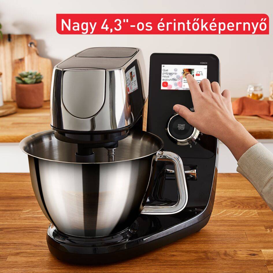 Konyhai robotgép Tefal i-Coach Touch, mérleggel QB951838 fekete/ezüst