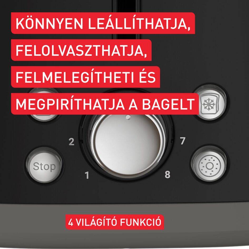 Tefal Collection retro kenyérpirító rozsdamentes acél fekete TT7208E0