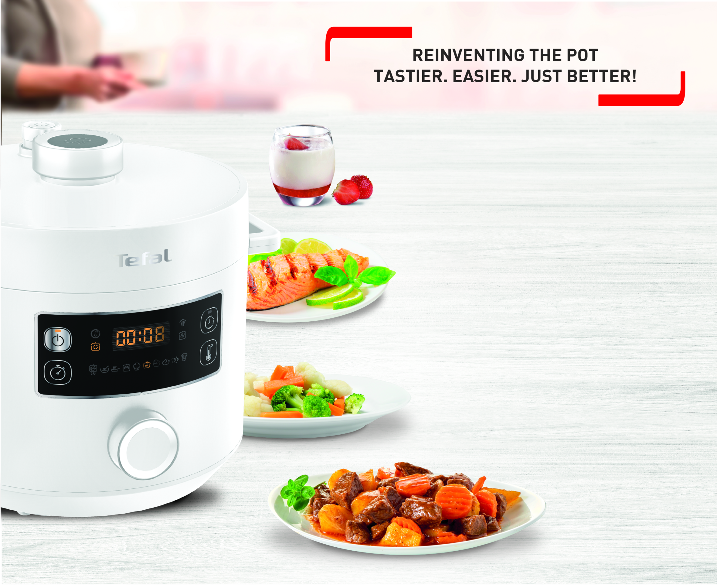 Többfunkciós elektromos kukta Tefal Turbo Cuisine CY754130 Fehér