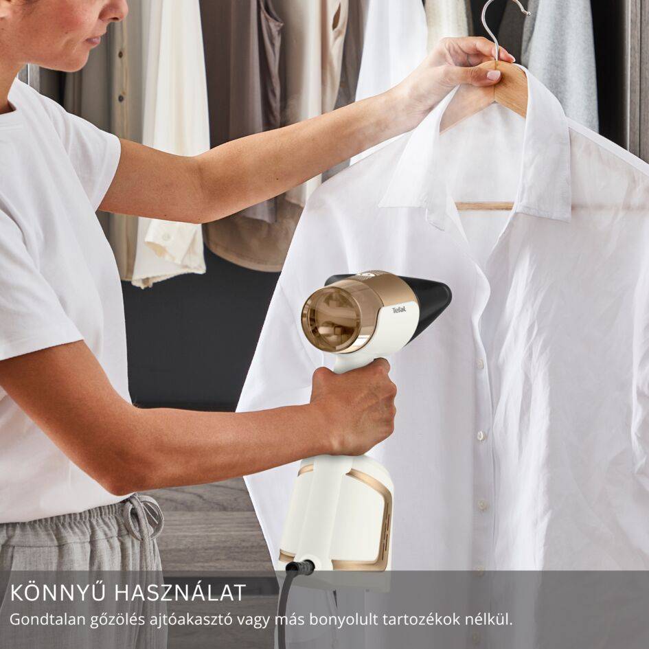 Tefal AeroSteam 2 az 1-ben kézi gőzölő és vasaló szívófunkcióval DT9820F0 Fehér/arany
