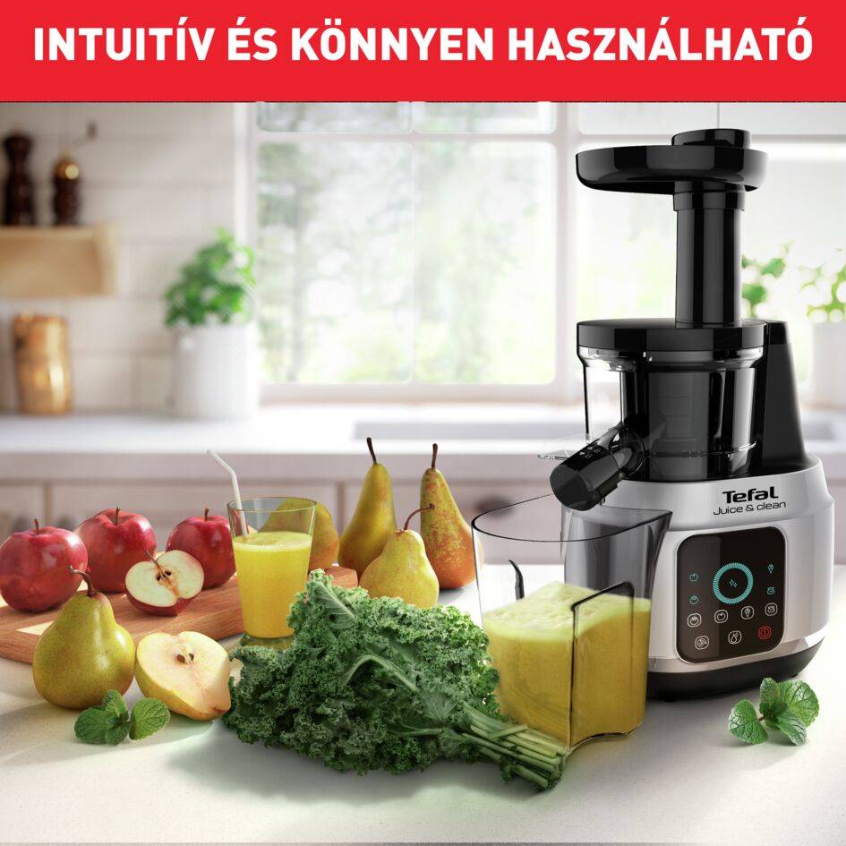 Gyümölcscentrifuga Tefal Juice & Clean ZC420E38 Rozsdamentes/Fekete