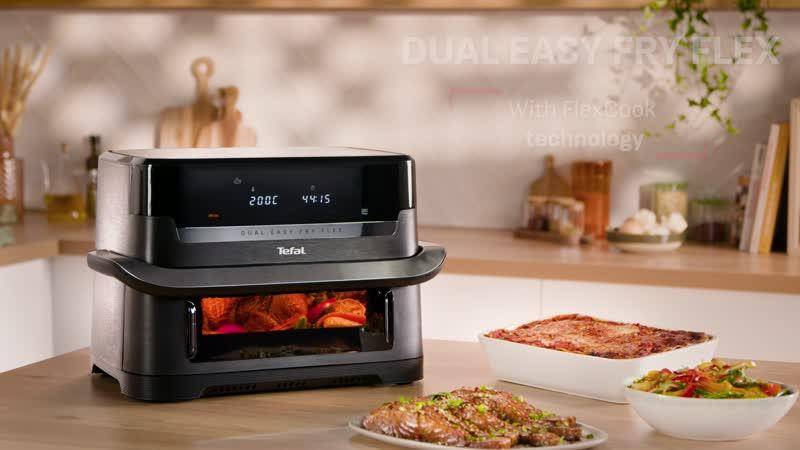 Forrólevegős fritőz Tefal Dual Easy Fry Flex EY9228E0 Fekete