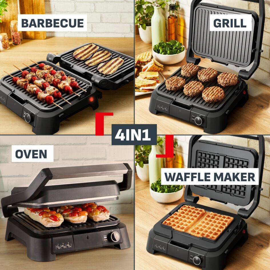 GC517DE0 SuperGrill 4 az 1-ben elektromos grill, Tefal, rozsdamentes acél