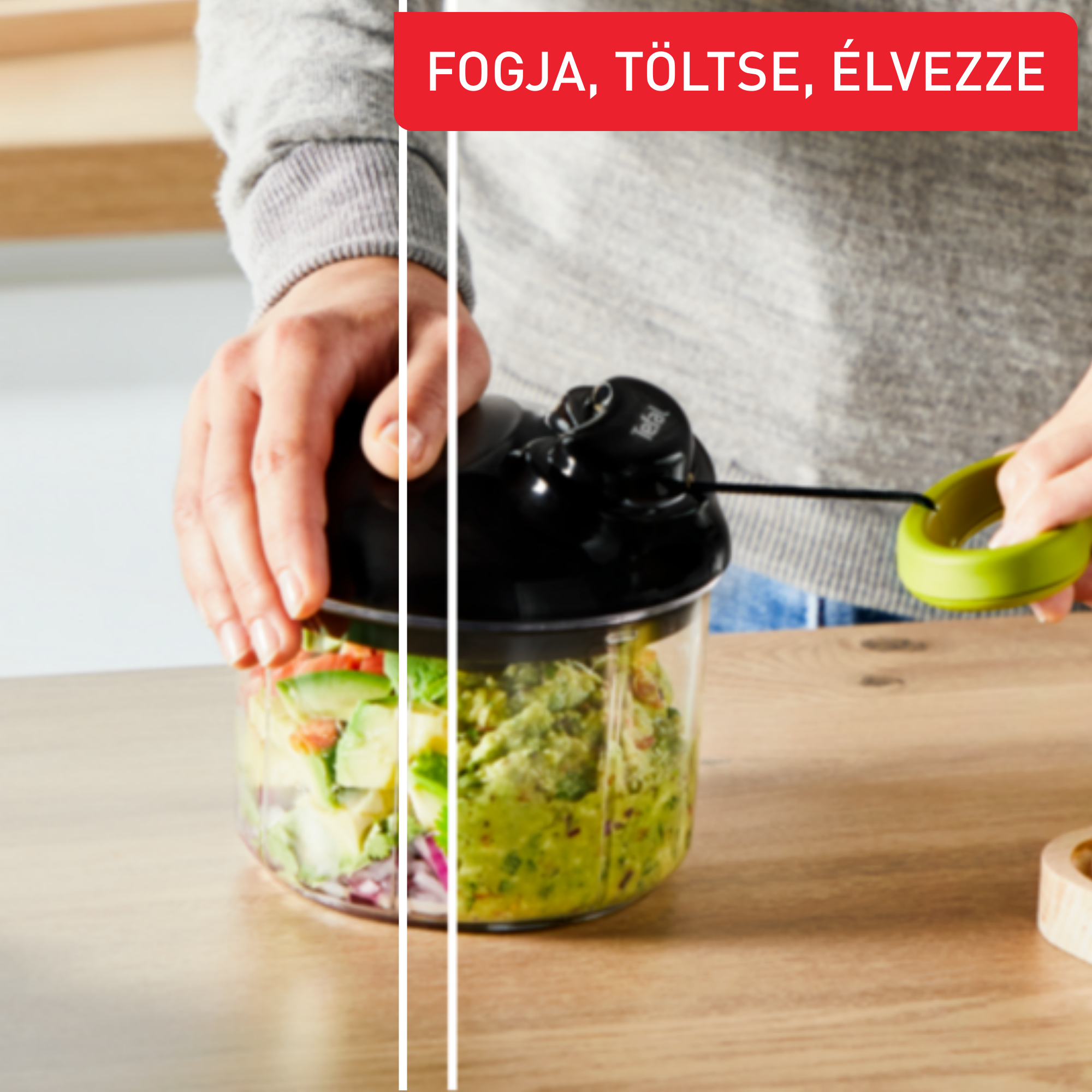 Kézi aprító Tefal 5 Second Chopper K1320404 Zöld/Fekete 900 ml