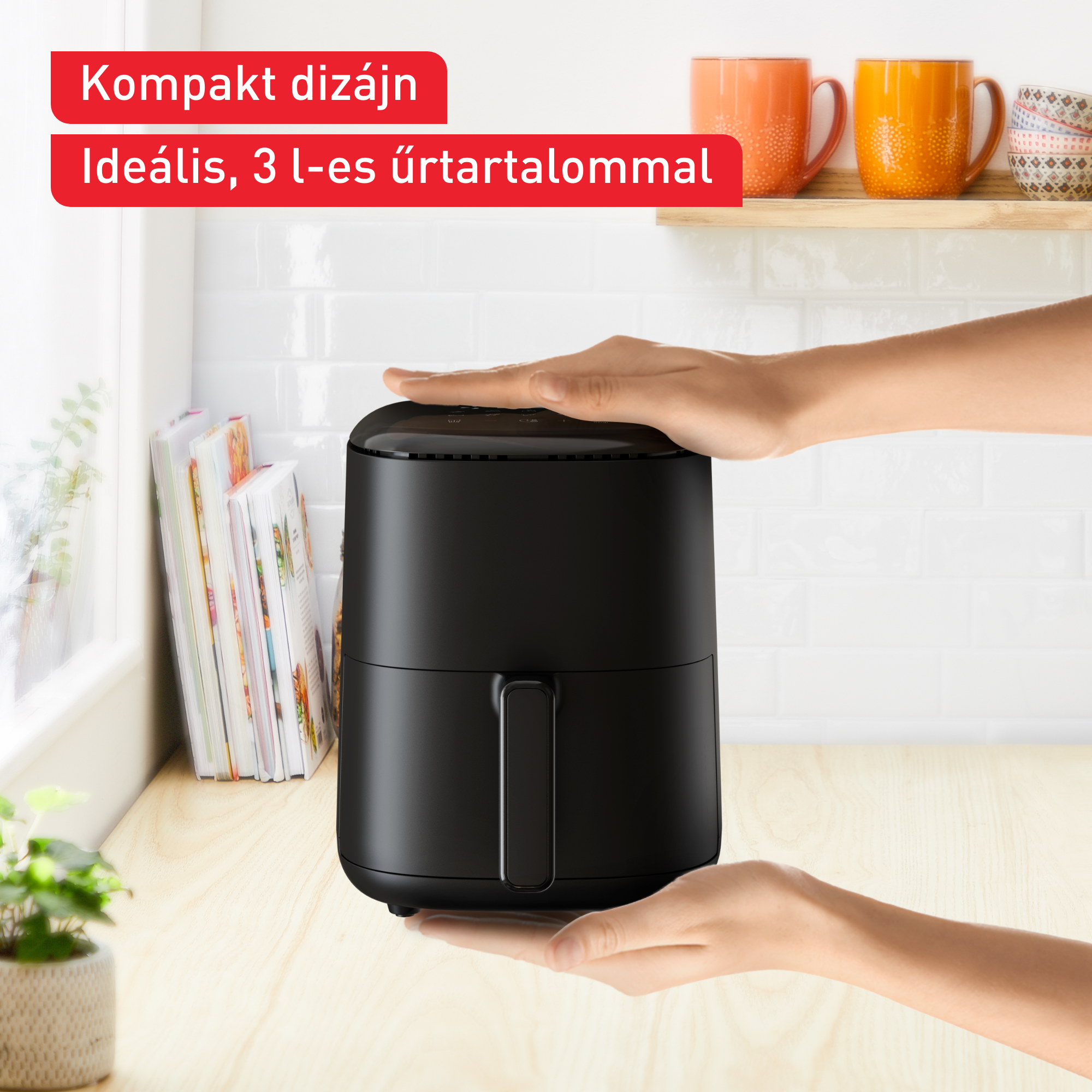 EY145810 Easy Fry Compact 3l légkeveréses fritőz Tefal fekete