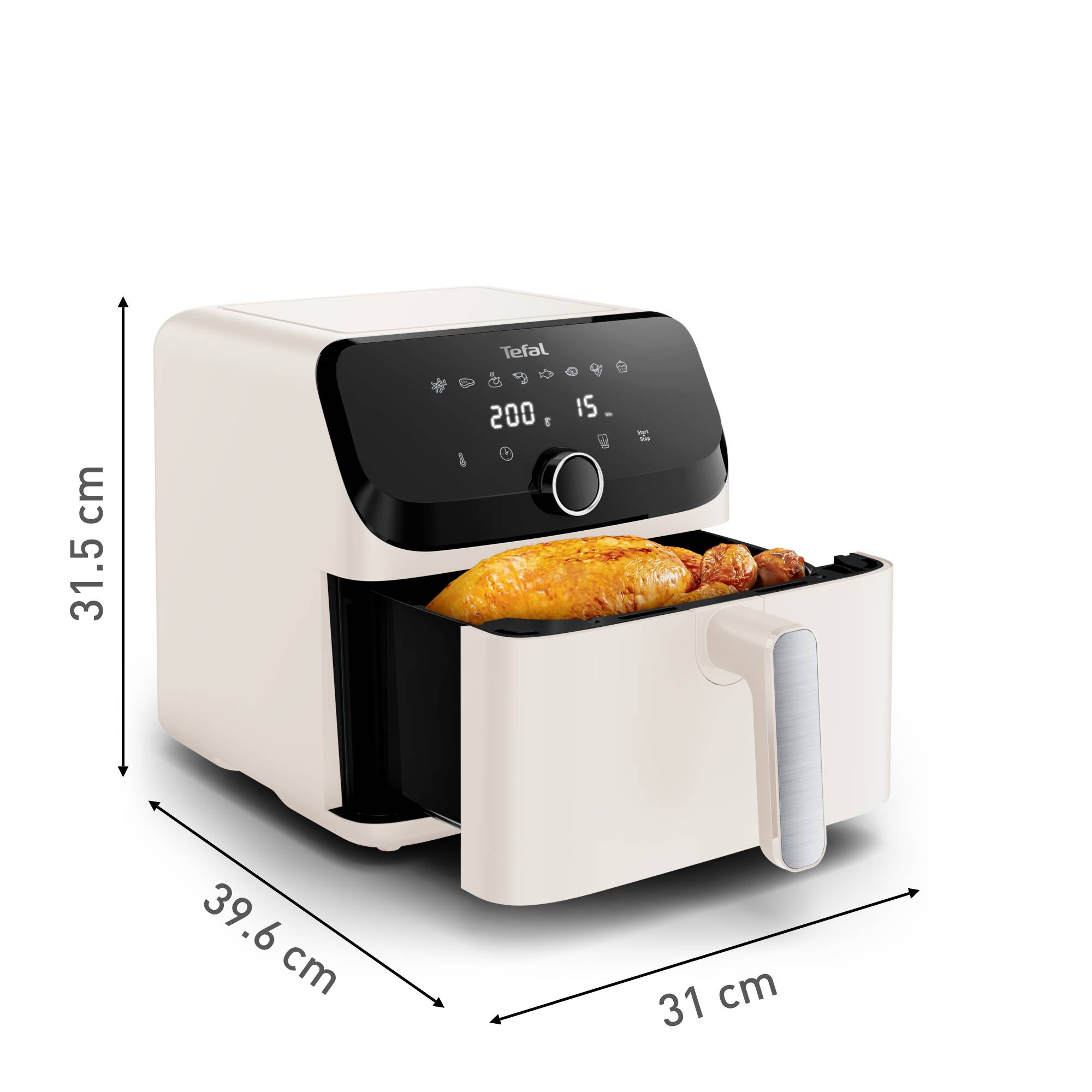 Tefal Easy Fry Mega, 7,5 l, EY855AE0, krémszínű