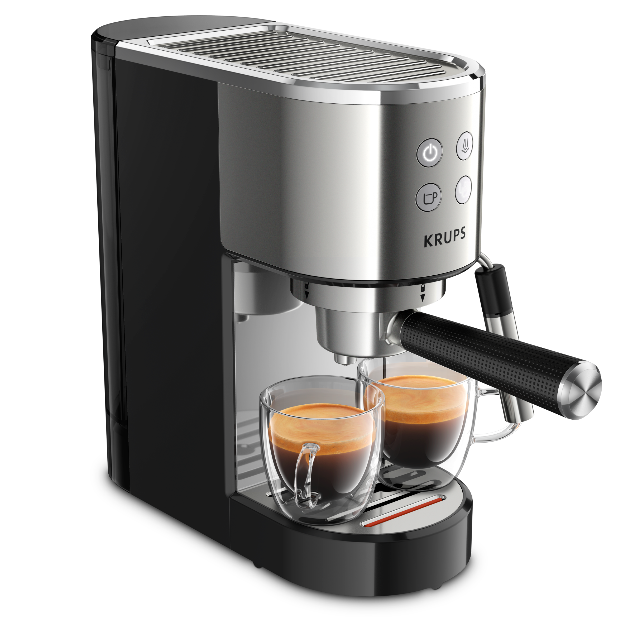 Karos kávéfőzők KRUPS Espresso Steam & Pump Virtuoso XP442C11 Fekete/Rozsdamentes acél