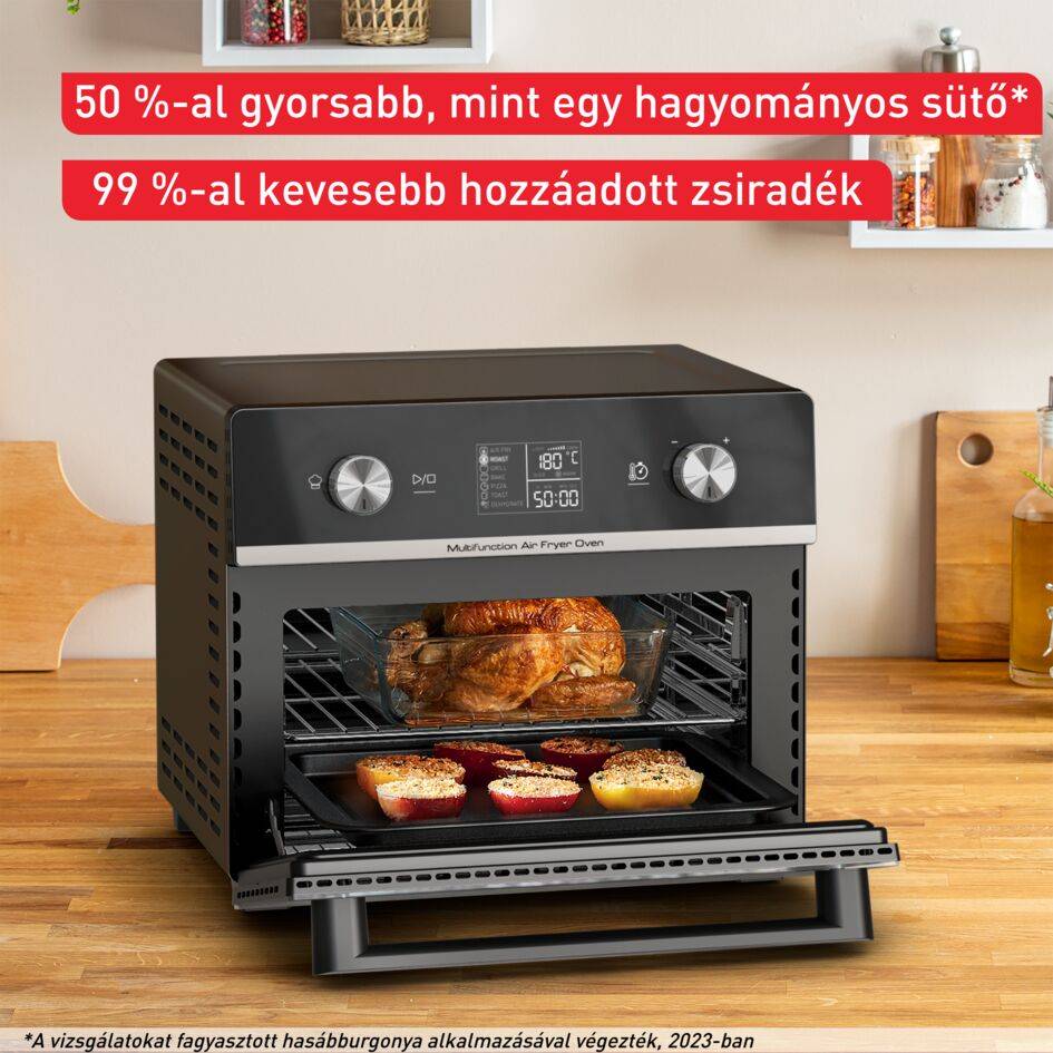Nagyméretű, családi légkeveréses fritőz és multifunkciós sütő Tefal Easy Fry 20 l FW605810