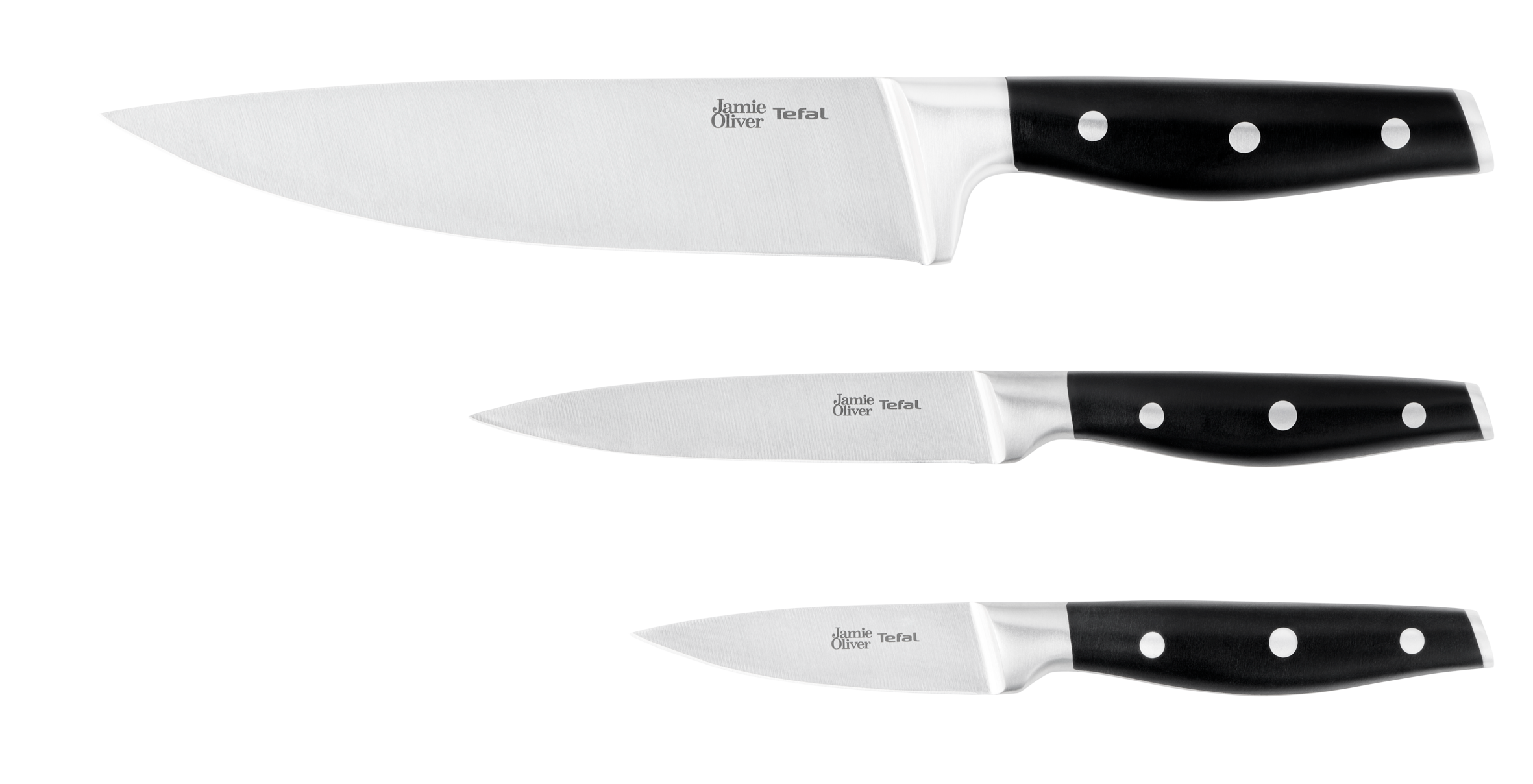 Jamie Oliver by Tefal 3-piece Set, Paring Knife&nbsp;9cm, Utility Knife 12cm, Chef Knife 20cm